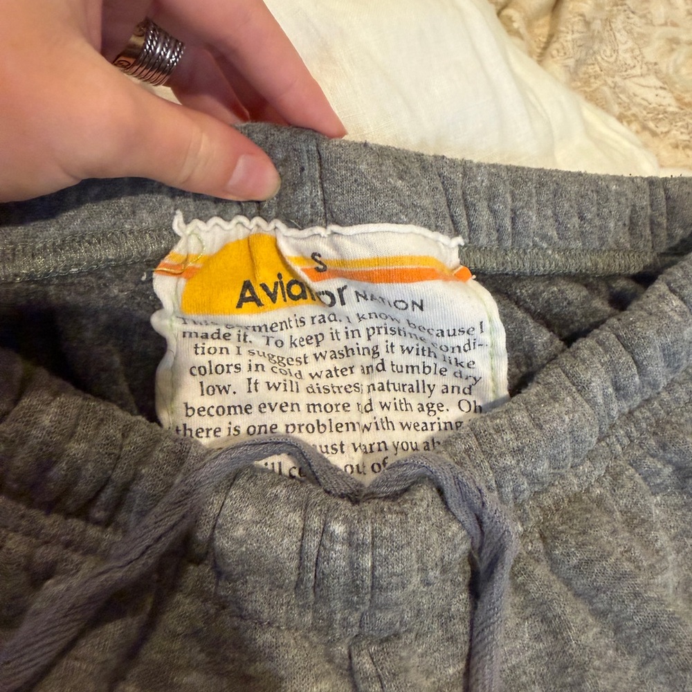 Aviator Nation Gray Sweatpants with Rainbow Logo - Picture 2 of 2
